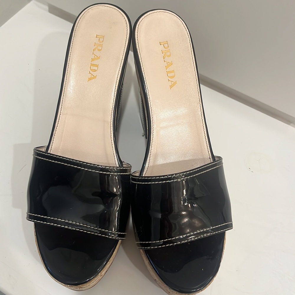 Prada black patent cork heels - Picture 9 of 12